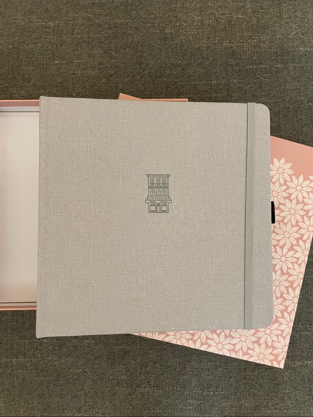 Archer & Olive 8x8 Lined Notebook Café | Gray Linen